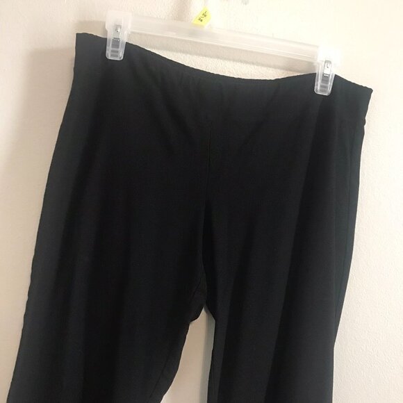 EILEEN FISHER Black Midrise Pull On Stretch Straight Leg Lounge Pants Size Med - Picture 3 of 7
